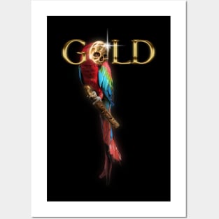 GOLD Parrot Posters and Art